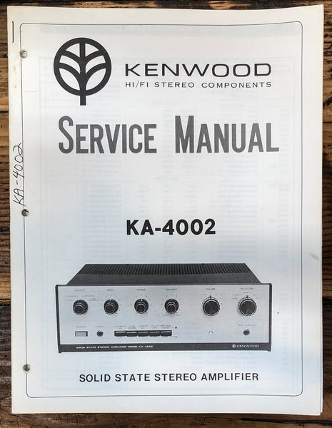 Kenwood KA-4002 Amplifier  Service Manual *Original*