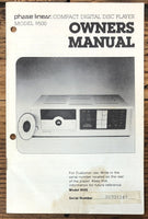 Phase Linear Model 9500 CD Player  User / Owners Manual *Original*