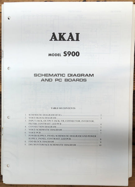 Akai S900   Schematic & PC Board Manual *Original*