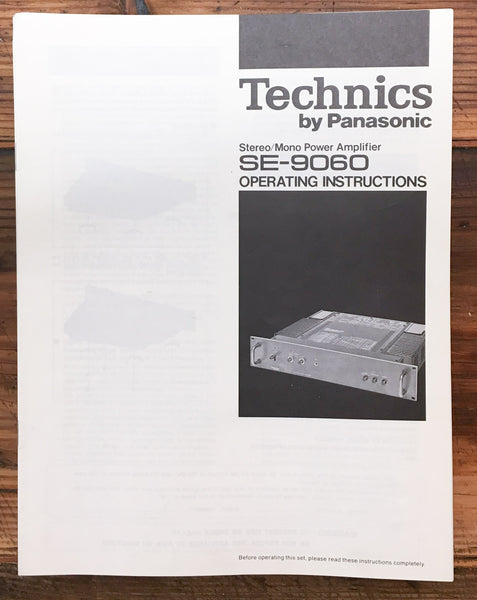 Technics SE-9060 Amplifier  Owners / User Manual *Original*