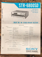 Sony STR-6800 STR-6800SD Receiver  Service Manual *Original*