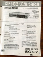 Sony CDP-303ES 302 II 520ES II  Service Manual *Original*