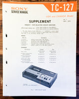 Sony TC-130 Cassette Service Manual *Original*