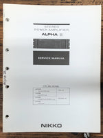 Nikko Alpha 3 Amplifier  Service Manual *Original*