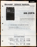 Sharp HK-20PA Karaoke Supp. Service Manual *Original*