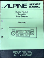 Alpine Model 7159 Car Stereo Temp. Service Manual *Original*