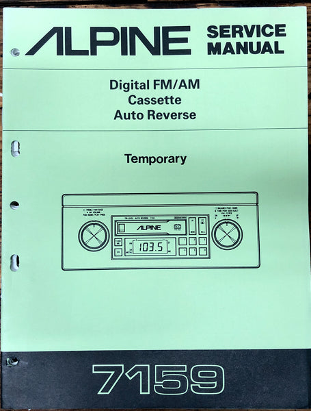 Alpine Model 7159 Car Stereo Temp. Service Manual *Original*