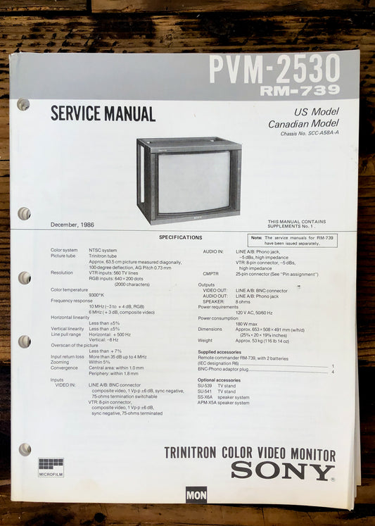 Sony PVM-2350 Monitor  Service Manual *Original*