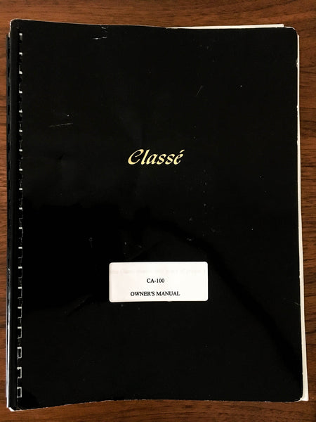 Classe CA-100 Amplifier  Owners Manual *Original*