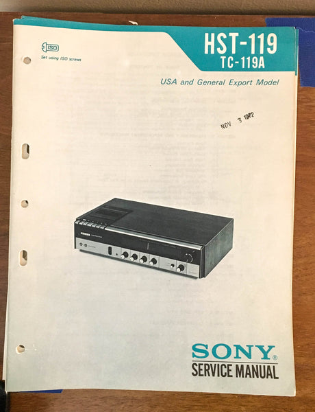 Sony HST-119 TC-119A Stereo Music System Service Manual *Original*