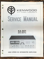 Kenwood KA-801 Amplifier  Service Manual *Original*