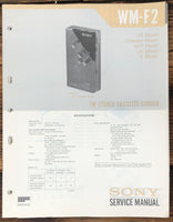 Sony WM-F2 Cassette Player  Service Manual *Original*