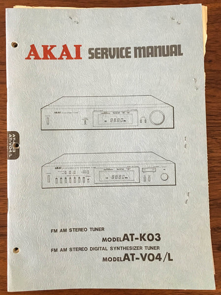 Akai AT-K03 AT-V04 TUNER Service Manual *Original*