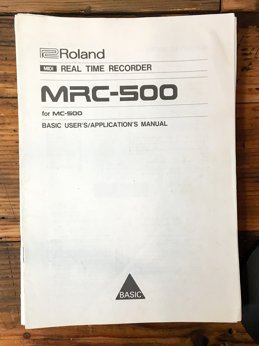 Roland MRC-500 Real Time Recorder Owner / User Manual *Original*