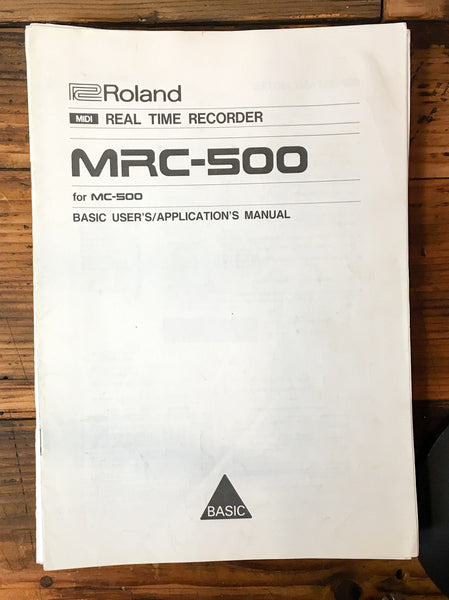 Roland MRC-500 Real Time Recorder Owner / User Manual *Original*