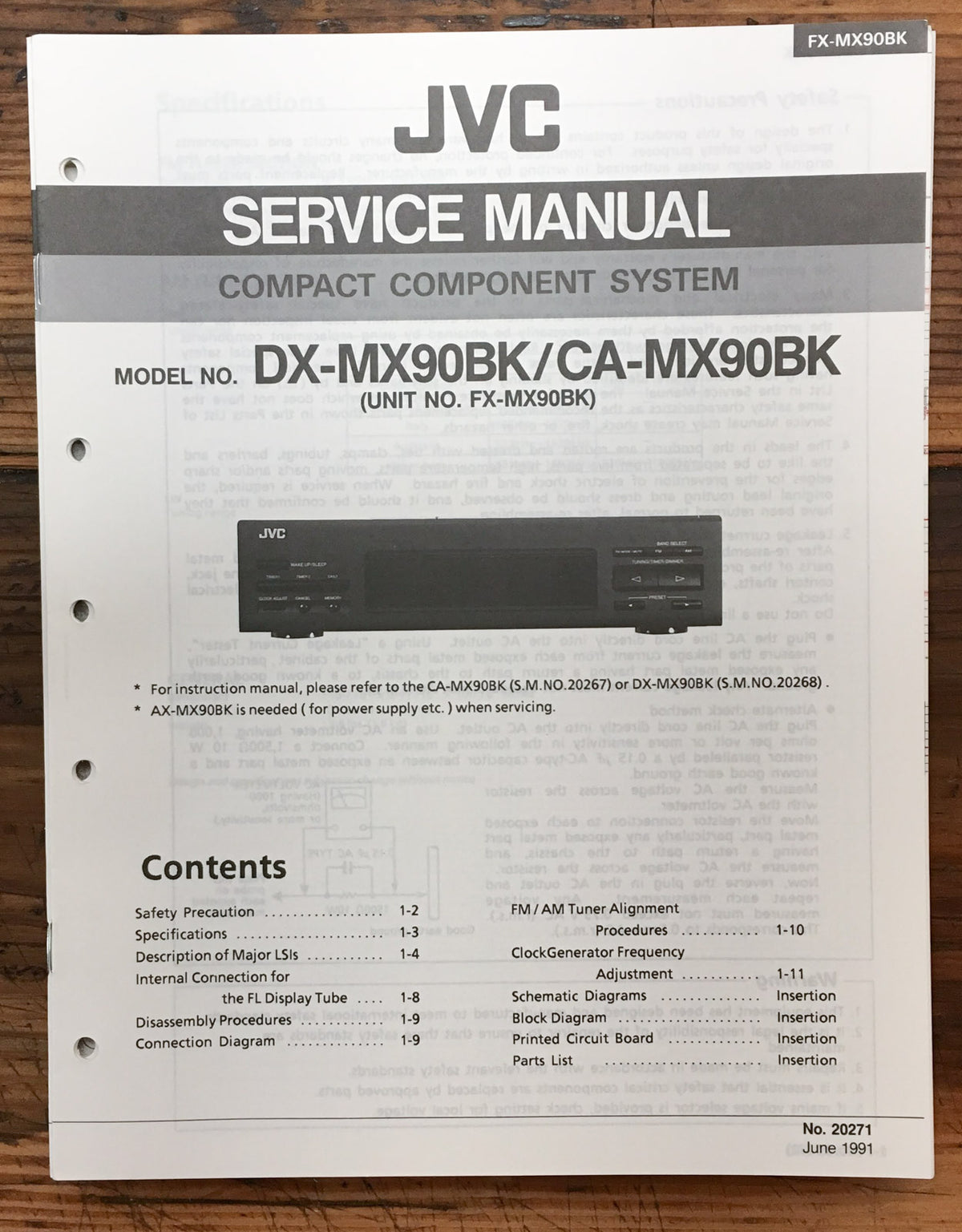 JVC FX-MX90 BK Stereo  Service Manual *Original*