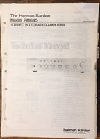 Harman Kardon HK 645 PM-645 Amplifier Service Manual *Original*