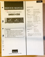Sansui D-E350 Cassette / Tape Player Service Manual *Original* #1