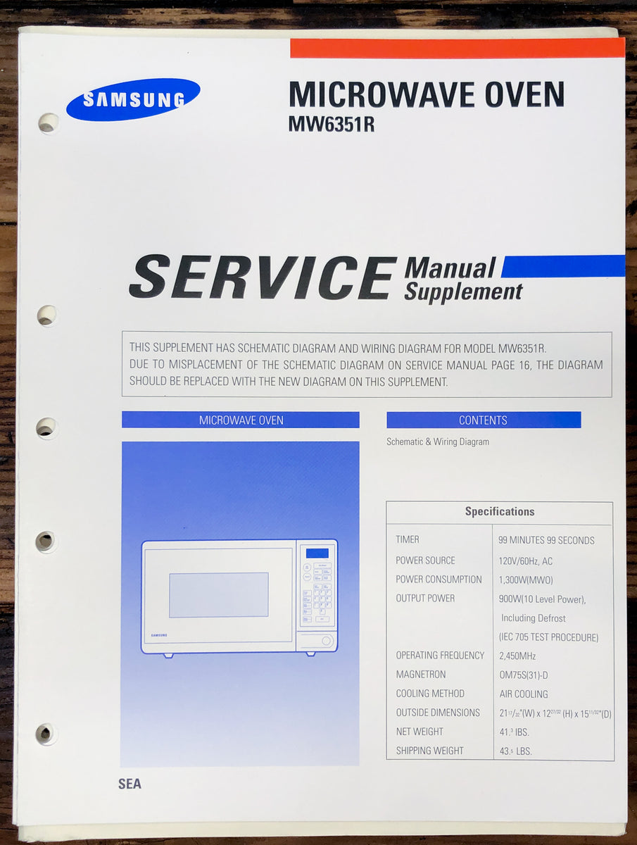 Microwave Service Manual *Original* – Vintage Audio Store - Vintage Service Manuals, Stereo ...