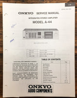 Onkyo A-44 Amplifier  Service Manual *Original*