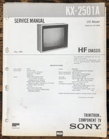 Sony KX-2501A TV / Television  Service Manual *Original*