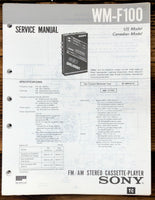 Sony WM-F100 Radio Cassette  Service Manual *Original*