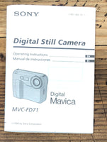 Sony MVC-FD71 Camera  Owner / User Manual *Original*