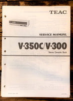 Teac V-350C V-300 Cassette Service Manual *Original*