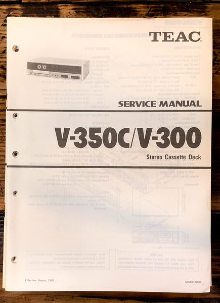 Teac V-350C V-300 Cassette Service Manual *Original*