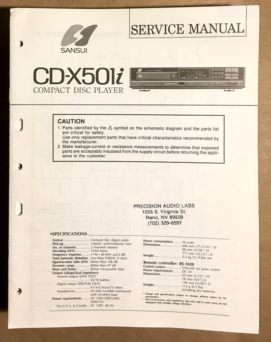 Sansui CD-X501i X501 i CD Player Service Manual *Original*