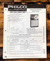 Philco Ford NT-809 NT809 Radio Service Manual *Original*