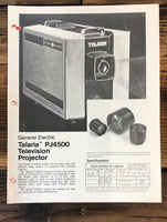 General Electric Talaria PJ4500 TV Projector 1pg Dealer Brochure *Orig*