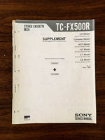 Sony TC-FX500R Cassette Service Manual Supplement *Original* #2