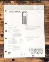 Sony FD-35A TV  Service Manual *Original*