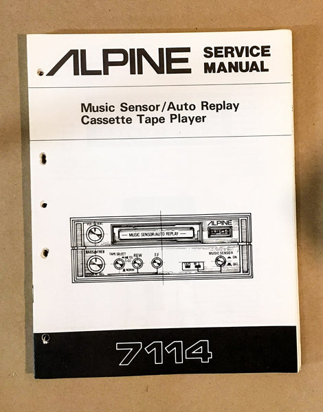 Alpine Model 7114 Radio Cassette Service Manual *Original*