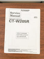 Pioneer CT-W205R Cassette Service Manual *Original*