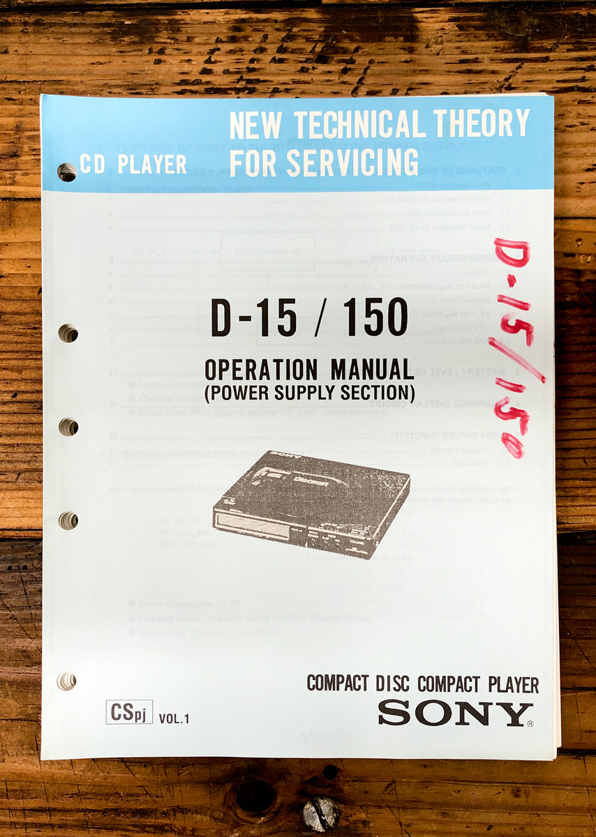 Discman Exploded View CD Player / Discman Technical Theory Manual *Original* – Vintage Audio ...