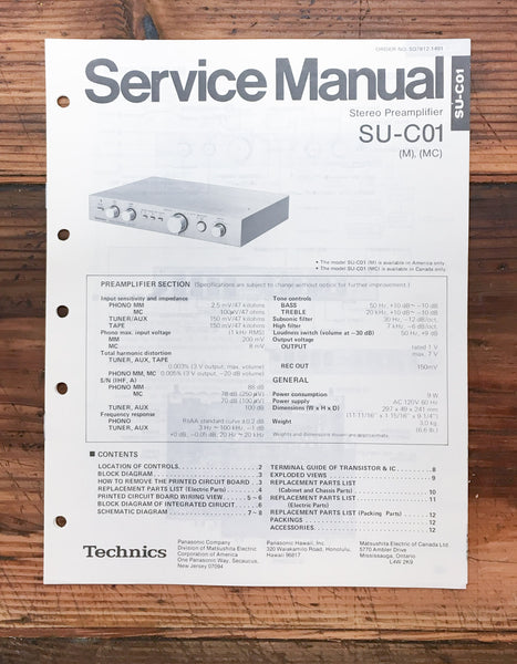 Technics SU-C01 Preamp / Preamplifier  Service Manual *Original*