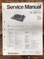 Technics SL-B211U Record Player / Turntable  Service Manual *Original*