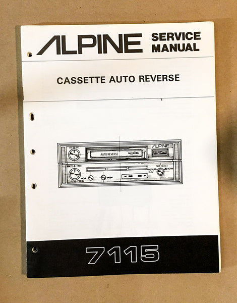 Alpine Model 7115 Radio Cassette Service Manual *Original*