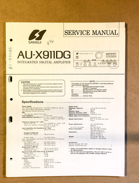 Sansui AU-X911DG Amplifier Service Manual *Original*