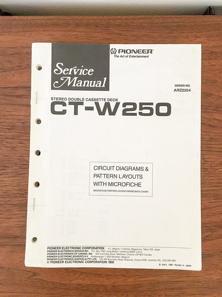 Pioneer CT-W250 Cassette Service Manual *Original*