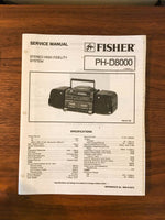 Fisher PH-D8000 Boombox Radio Service Manual *Original*