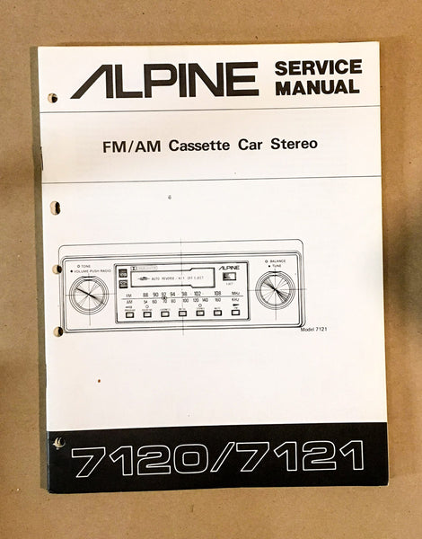 Alpine Model 7120 7121 Radio Cassette Service Manual *Original* #1