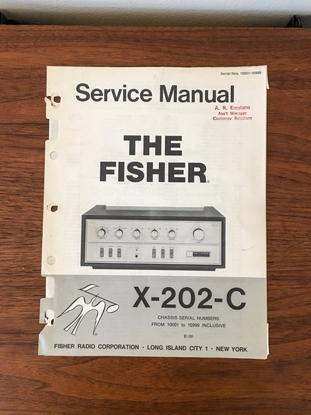Fisher X-202-C Amplifier Service Manual *Original*