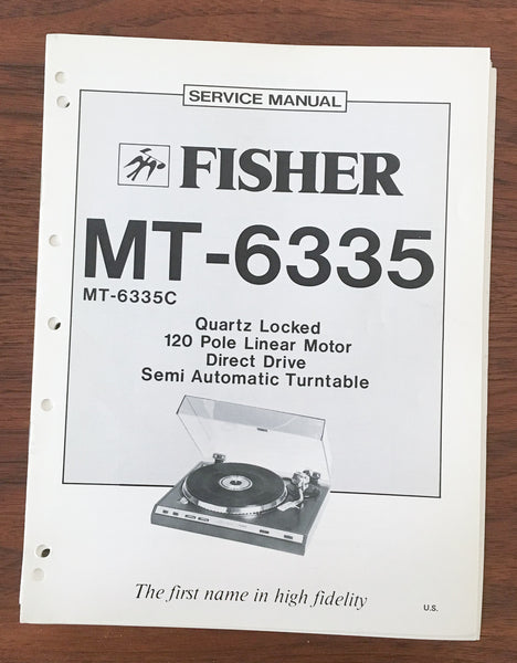 Fisher MT-6335 Record Player / Turntable Service Manual *Original*