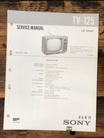 Sony TV-125 TV  Service Manual *Original*