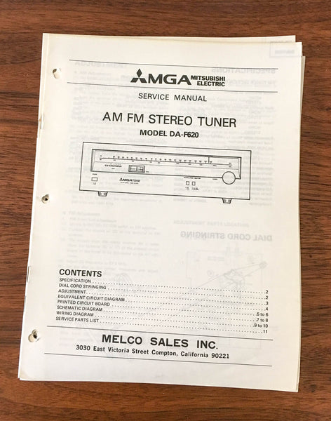 Mitsubishi DA-F620 Tuner Service Manual *Original*