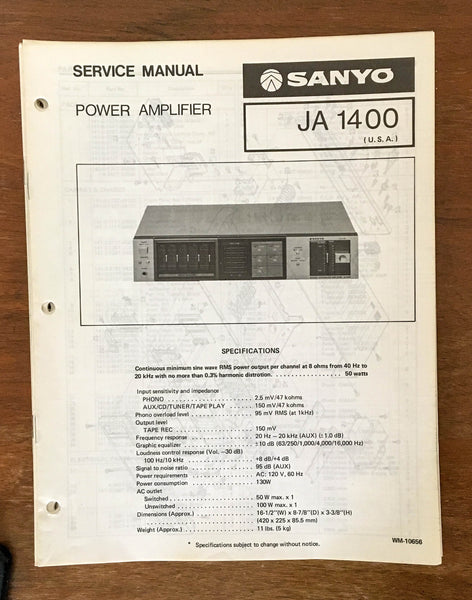 Sanyo JA 1400 Amplifier Service Manual *Original*