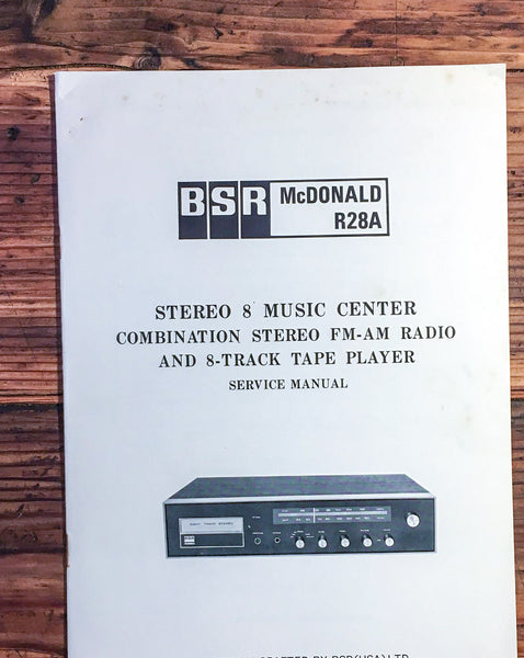 BSR McDonald R28A R-28A Music Center  Service Manual *Original*